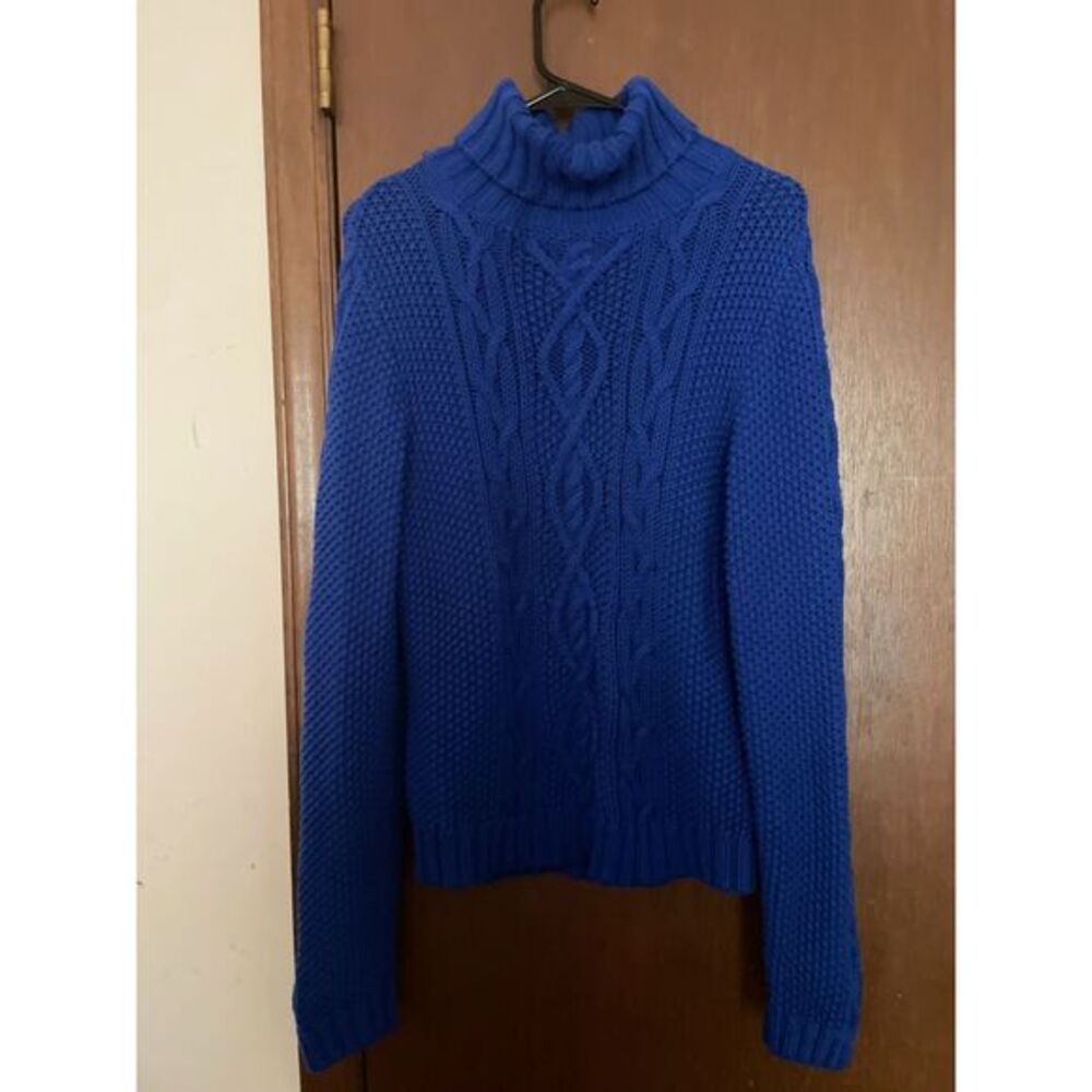 VTG Lauren Ralph Lauren Fisherman Turtle Neck Sweater Royal Blue Women's Large